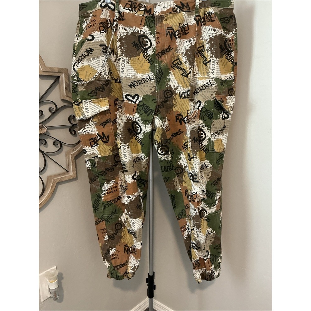 Kreamy Womens Camouflage Baggy Street Jogger Pants‎ Size 3X
